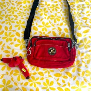 Kipling transforming crossbody to Fanny pack red purse